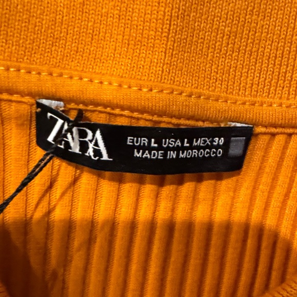 Zara Orange Midi Ribbed Dress - Picture 4 of 4